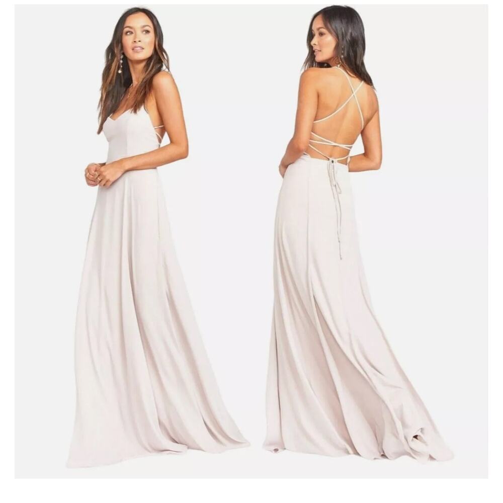 SHOW ME YOUR MUMU Light Blush Pink Godshaw Goddess Gown Size Extra Small